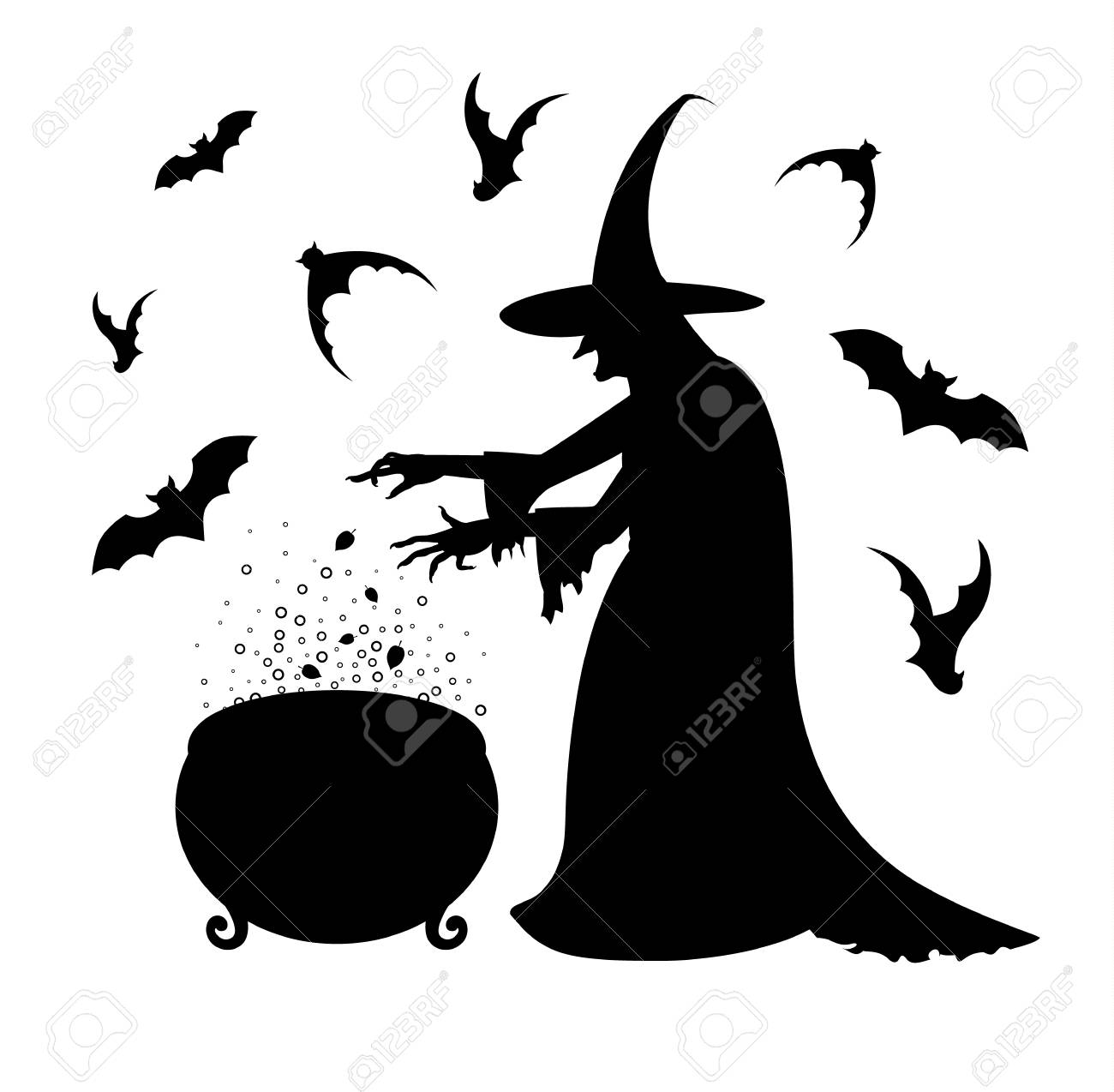 Detail Witch And Cauldron Silhouette Nomer 11