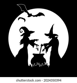 Detail Witch And Cauldron Silhouette Nomer 8