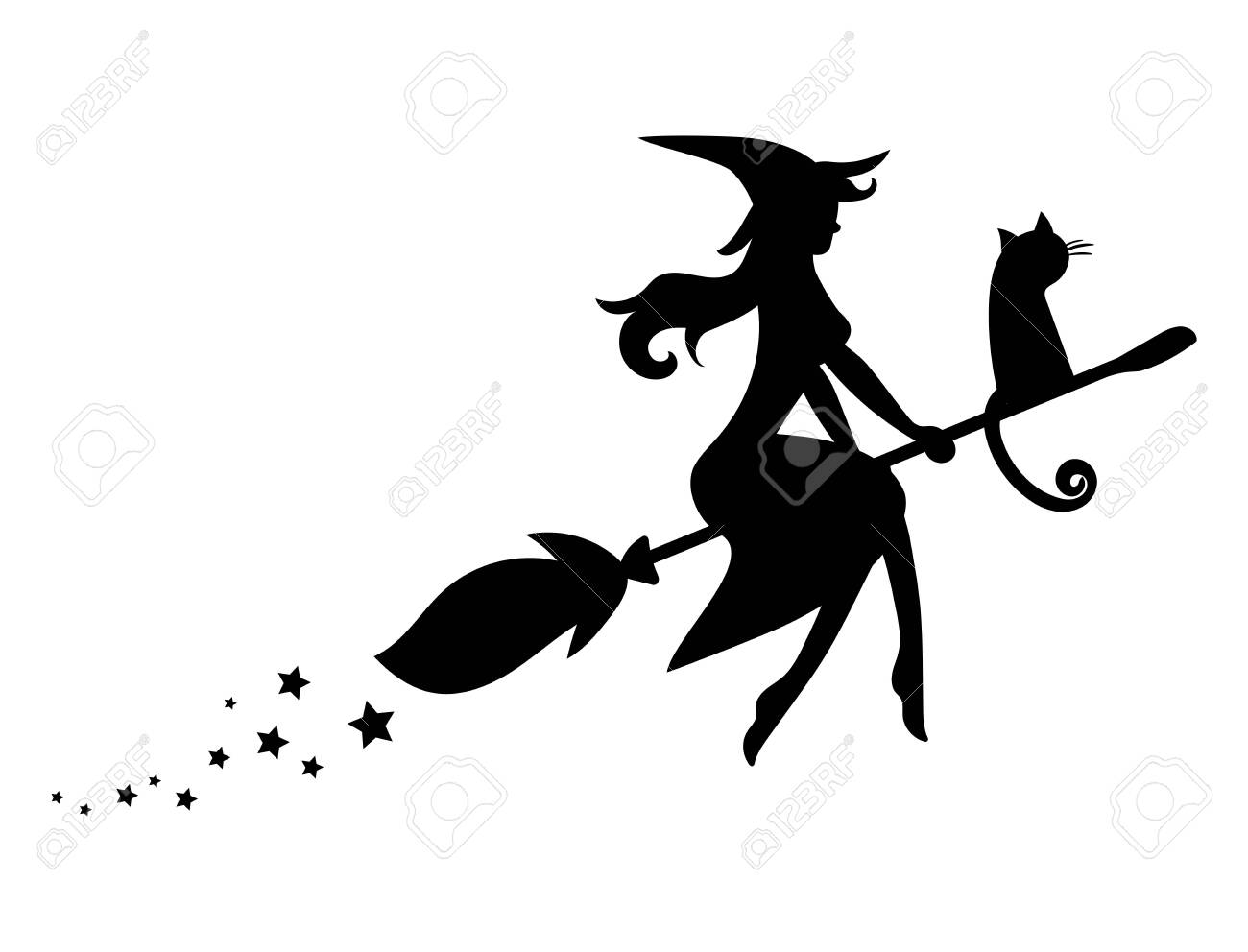 Detail Witch On Broom Silhouette Nomer 37