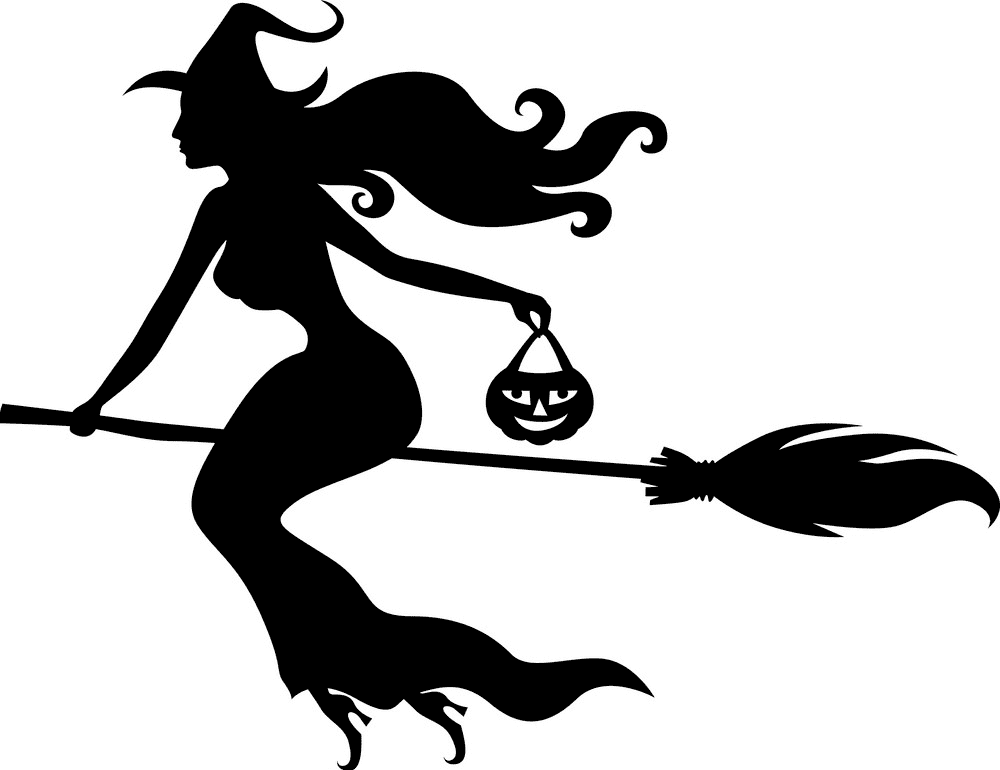 Detail Witch Silhouette Clip Art Nomer 8