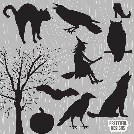Detail Witch Silhouette Clip Art Nomer 23