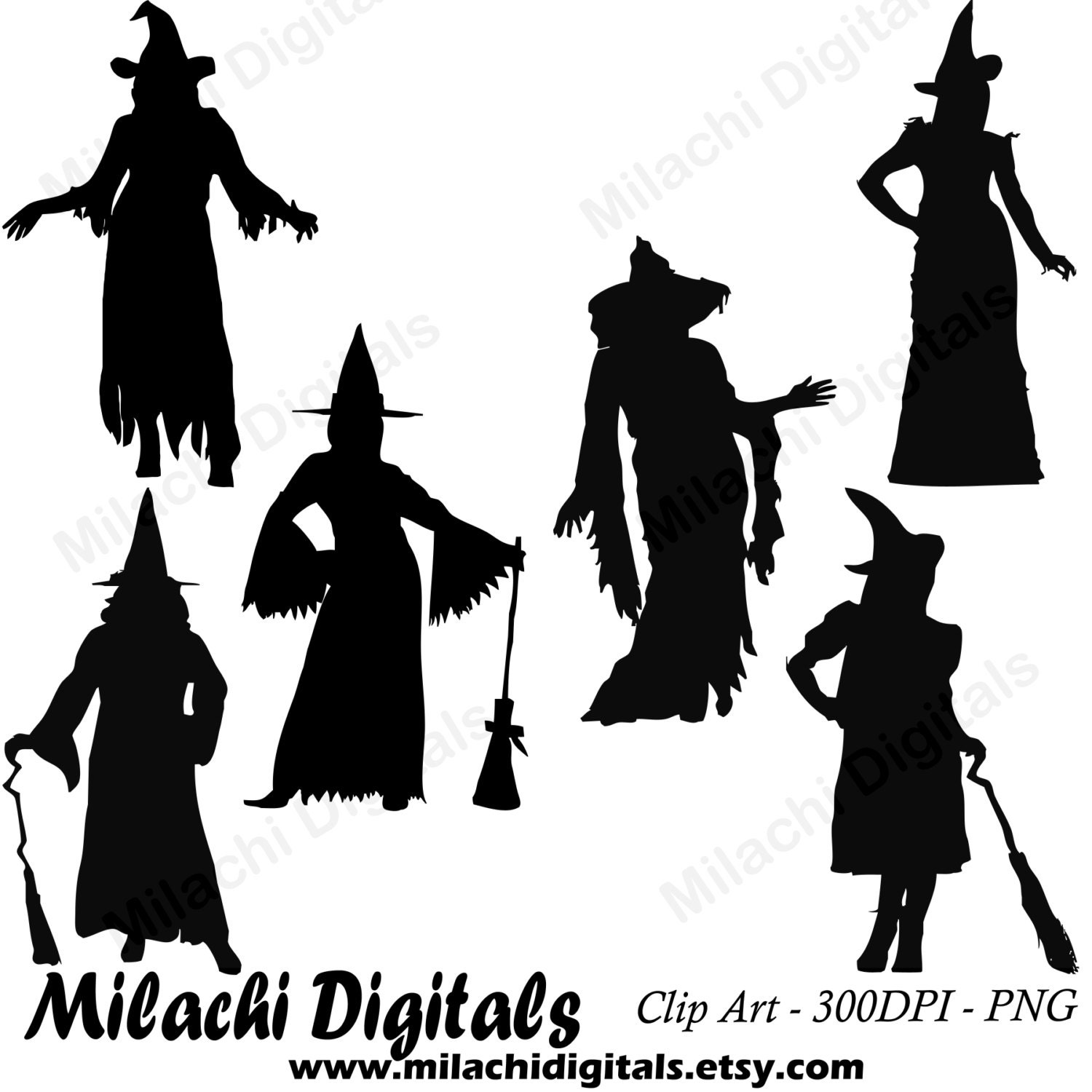 Detail Witch Silhouette Clip Art Nomer 29
