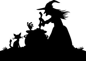 Witch With Cauldron Silhouette - KibrisPDR