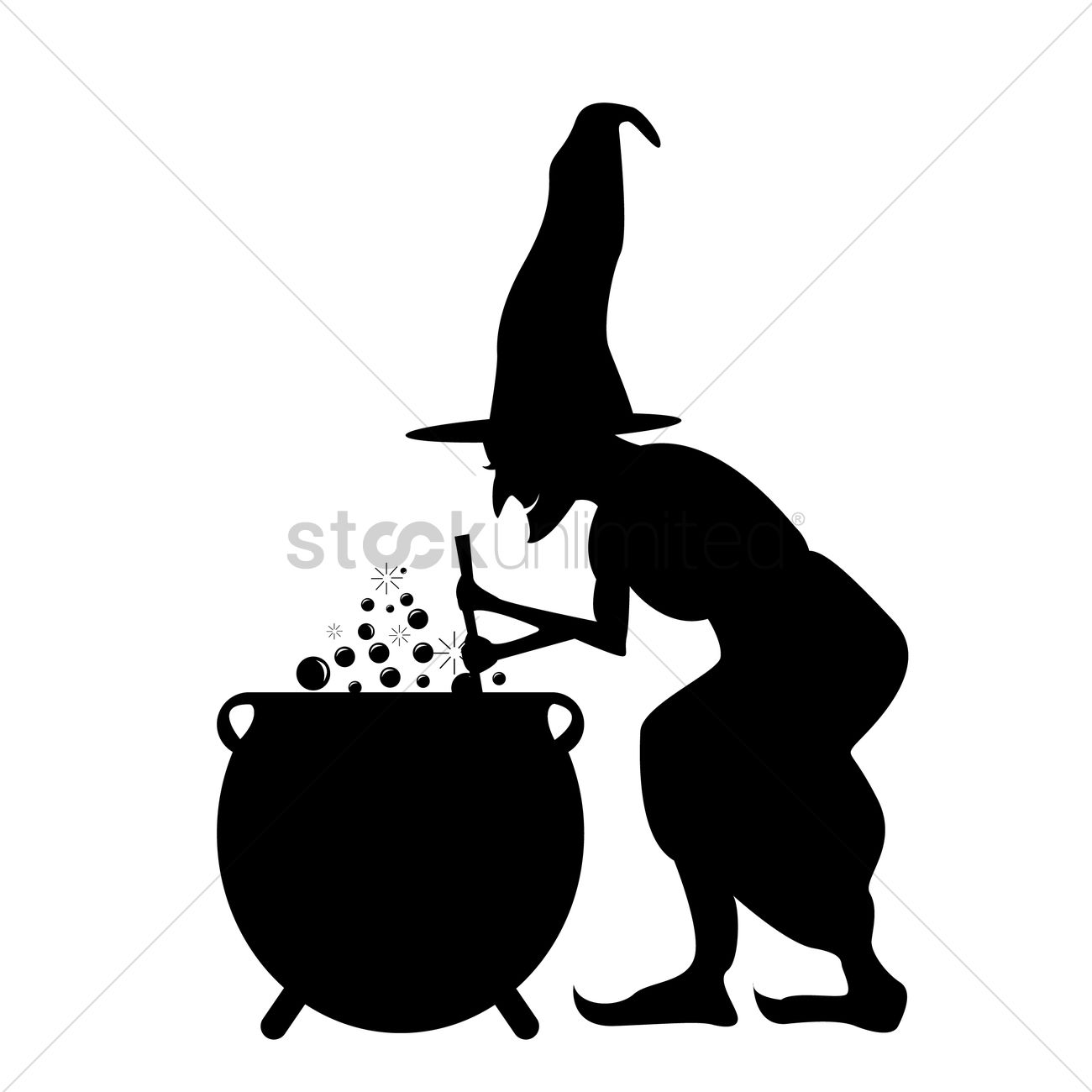 Detail Witch With Cauldron Silhouette Nomer 16