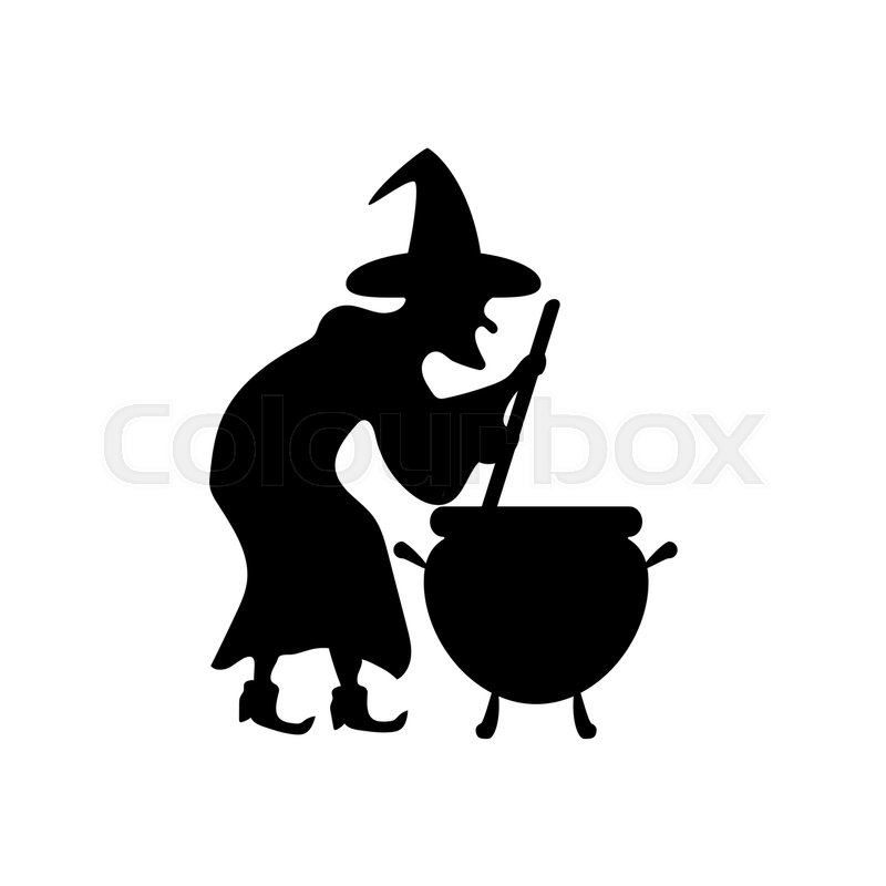 Detail Witch With Cauldron Silhouette Nomer 30