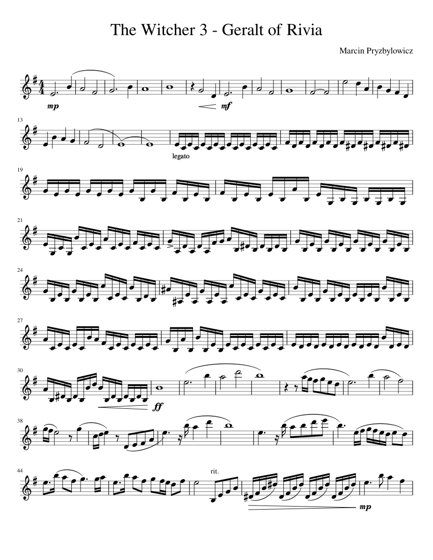 Detail Witcher 3 Violin Sheet Music Nomer 2