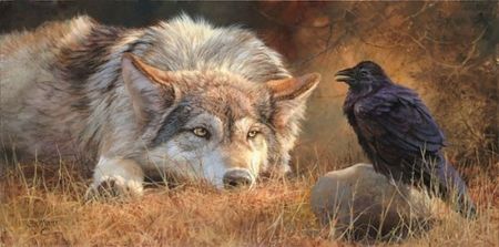 Detail Wolf And Raven Wallpaper Nomer 13