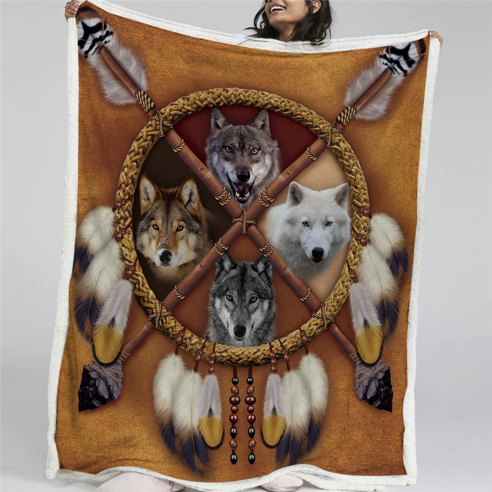 Detail Wolf Dream Catcher Blanket Nomer 5