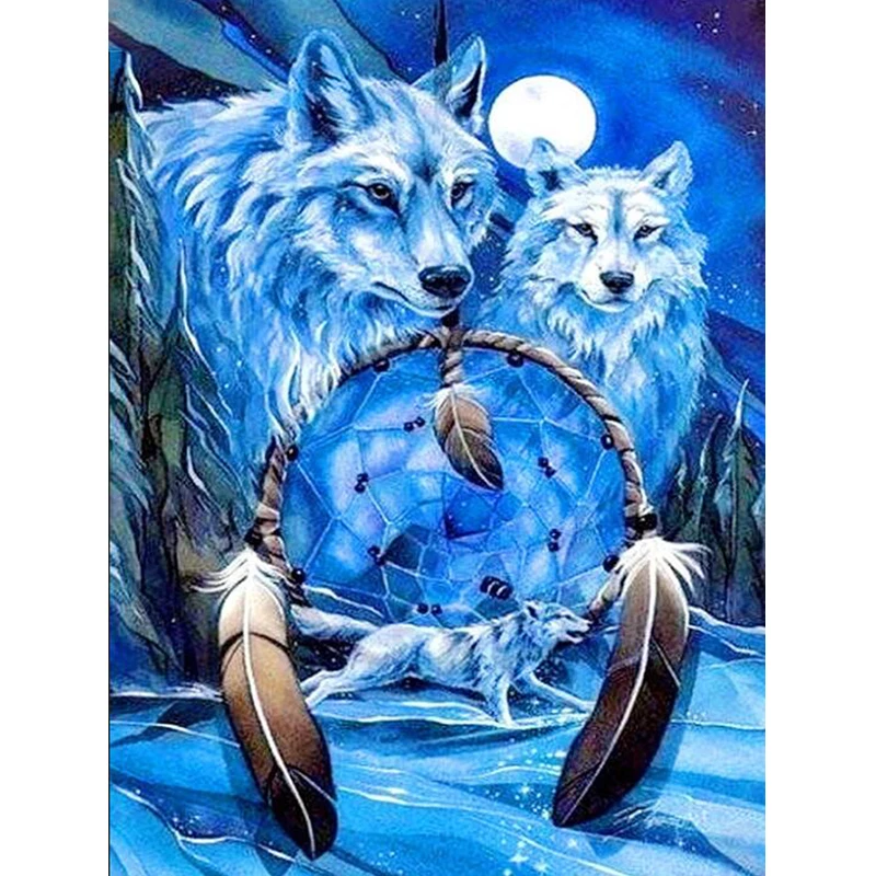 Detail Wolf Dreamcatcher Diamond Painting Nomer 26