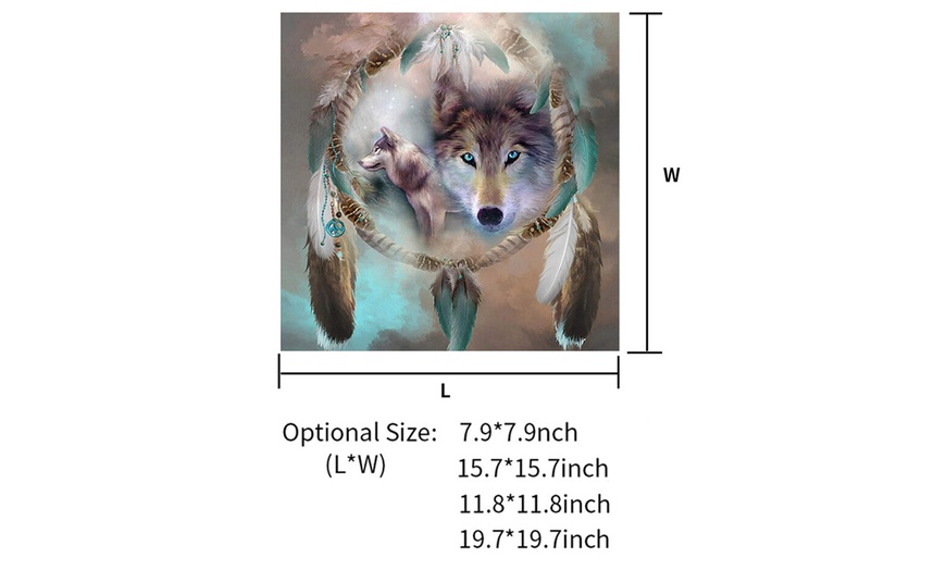Detail Wolf Dreamcatcher Diamond Painting Nomer 48