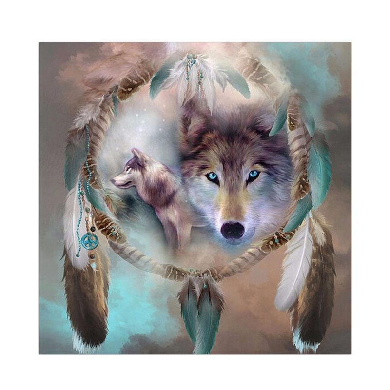 Detail Wolf Dreamcatcher Diamond Painting Nomer 9