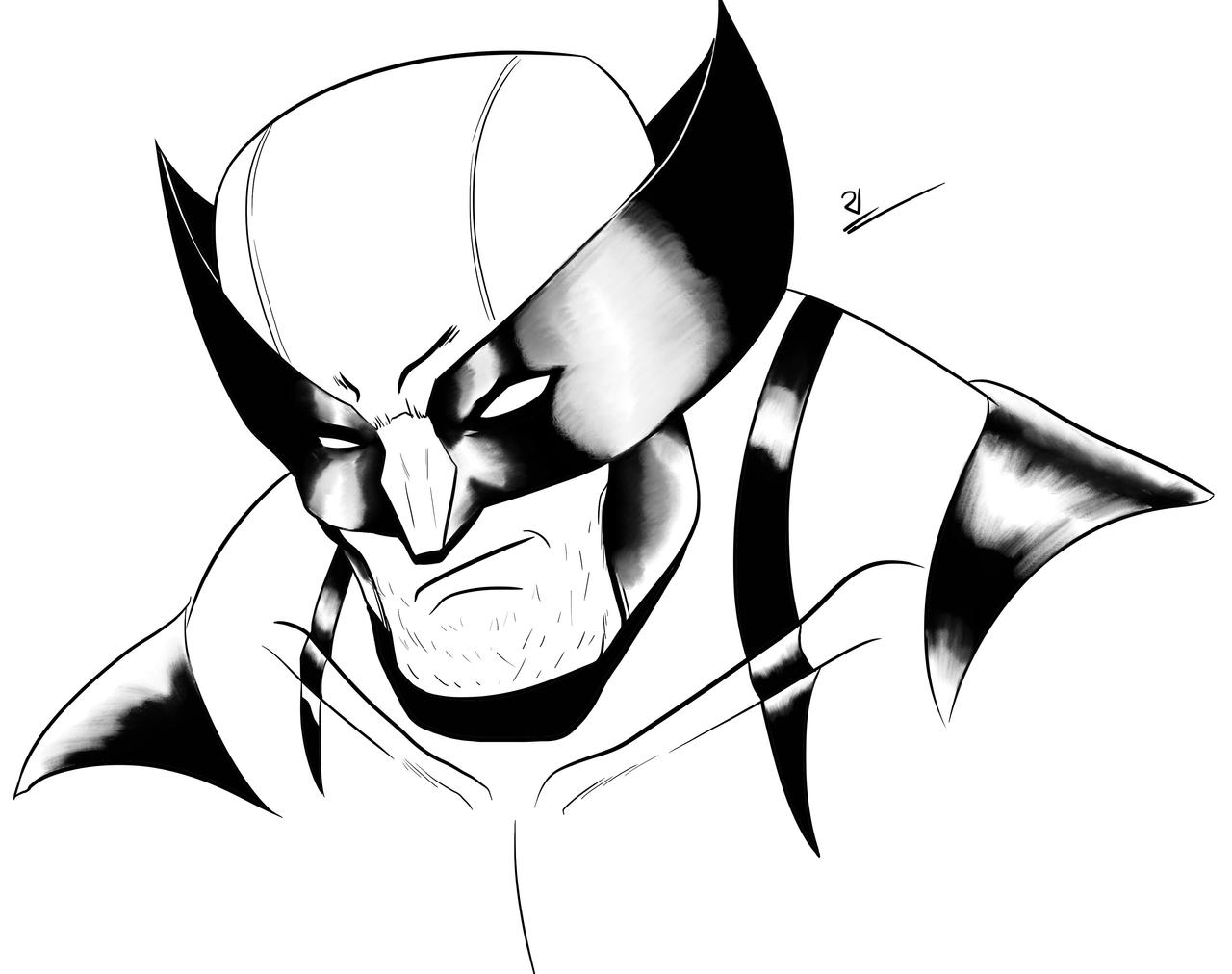 Detail Wolverine Clipart Black And White Nomer 26