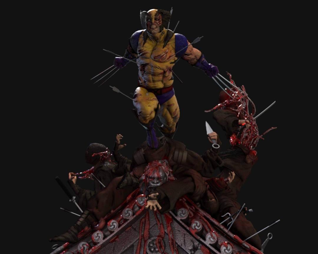Detail Wolverine Vs Ninjas Statue Nomer 19