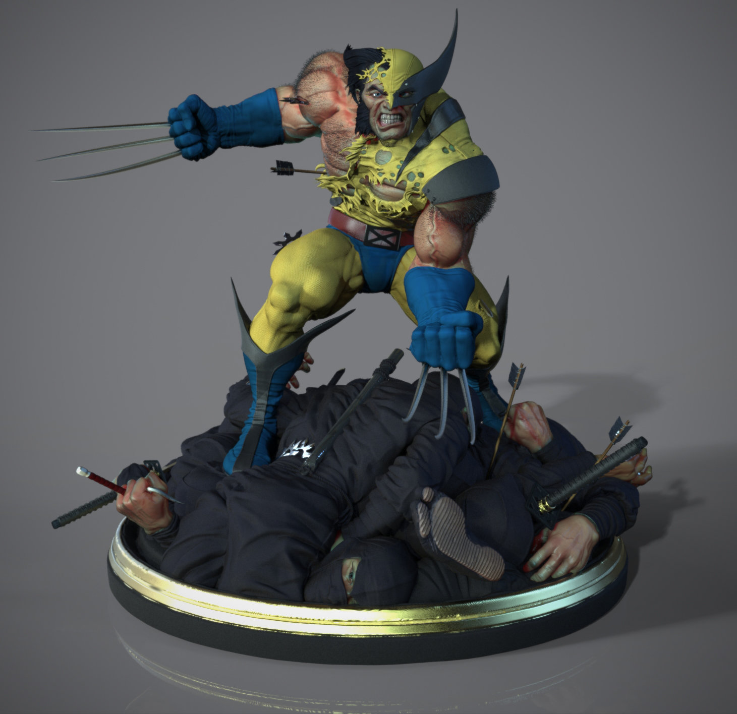 Detail Wolverine Vs Ninjas Statue Nomer 25