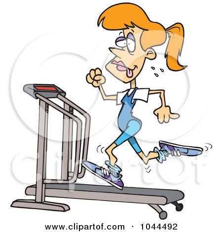Download Woman On Treadmill Clipart Nomer 12
