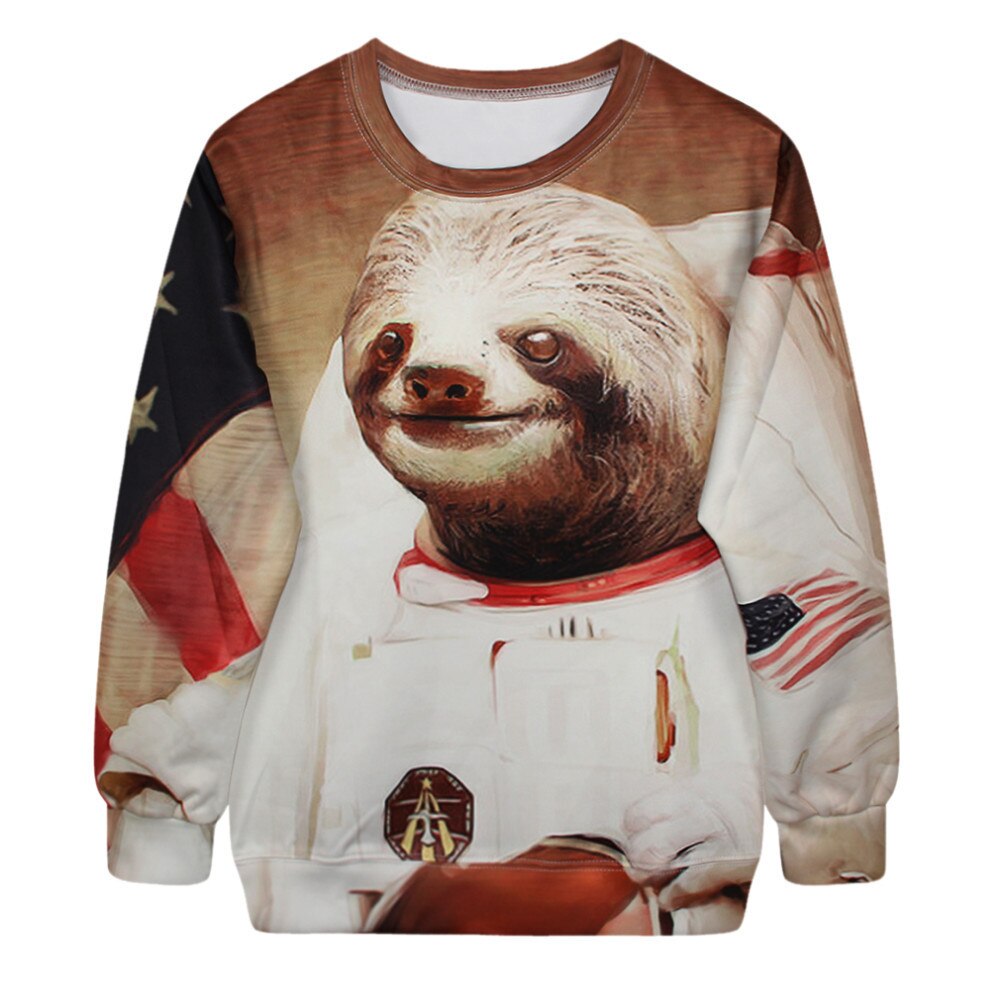 Detail Sloth Astronaut Sweater Nomer 7