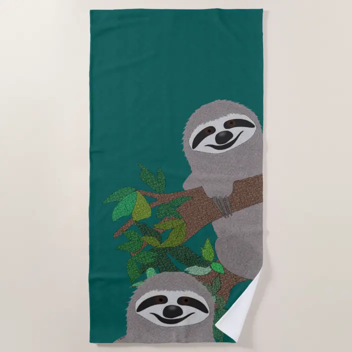 Detail Sloth Beach Towel Nomer 12