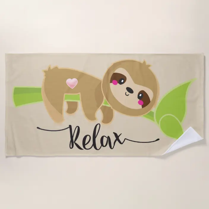 Detail Sloth Beach Towel Nomer 13