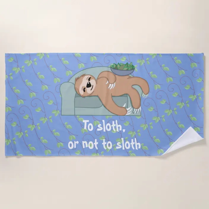 Detail Sloth Beach Towel Nomer 19