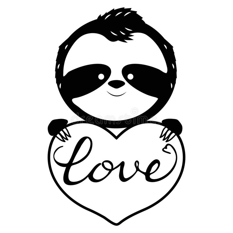 Detail Sloth Black And White Clipart Nomer 48