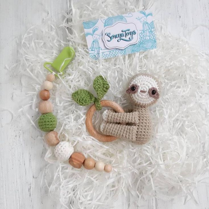 Detail Sloth Pacifier Clip Nomer 31