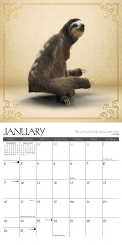 Detail Sloth Yoga Calendar Nomer 9