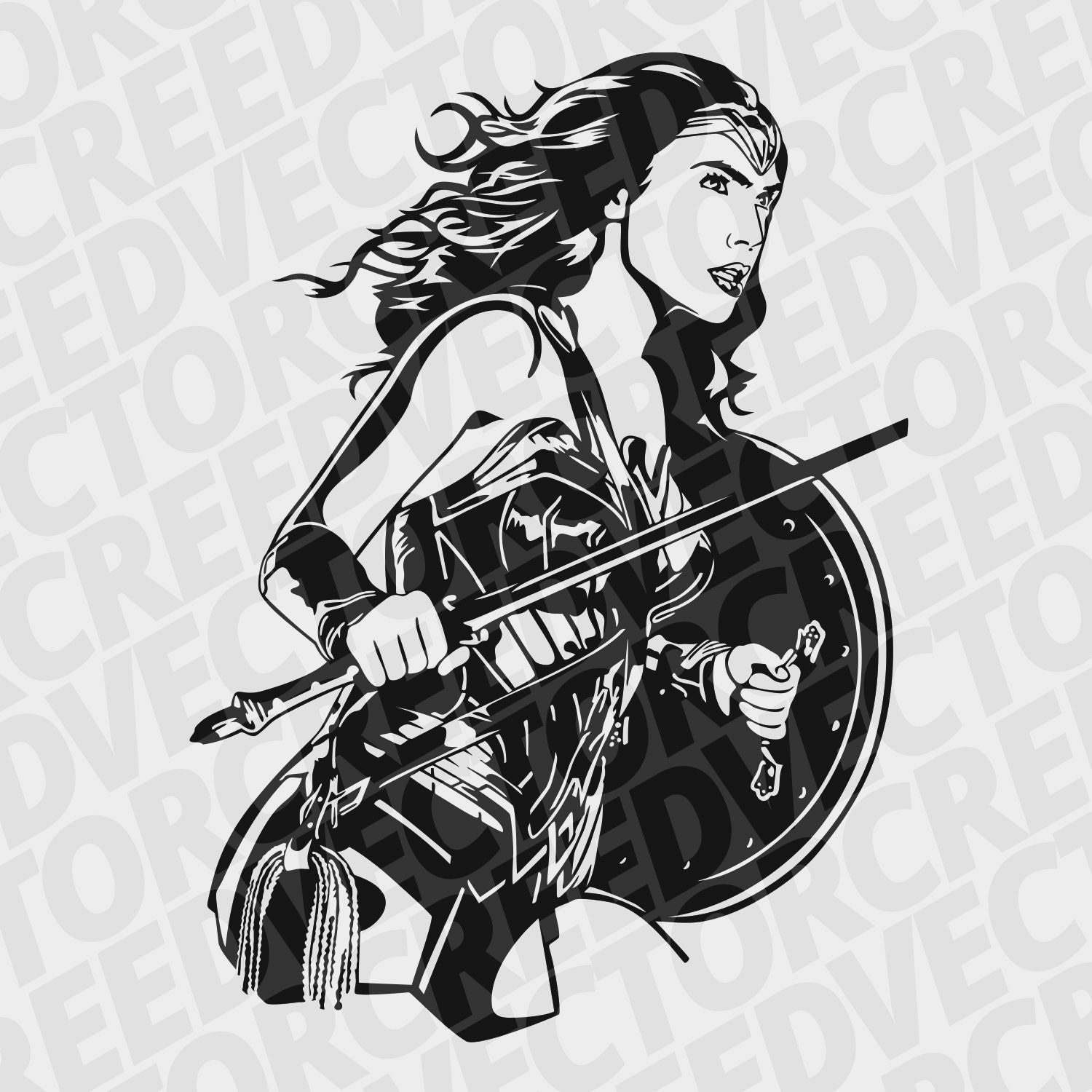 Detail Wonder Woman Silhouette Vector Nomer 9