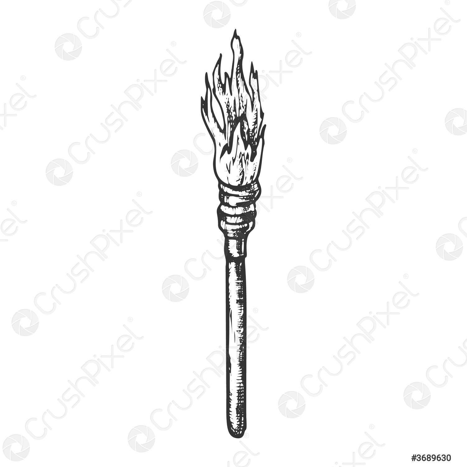Detail Wooden Torch Clipart Nomer 31