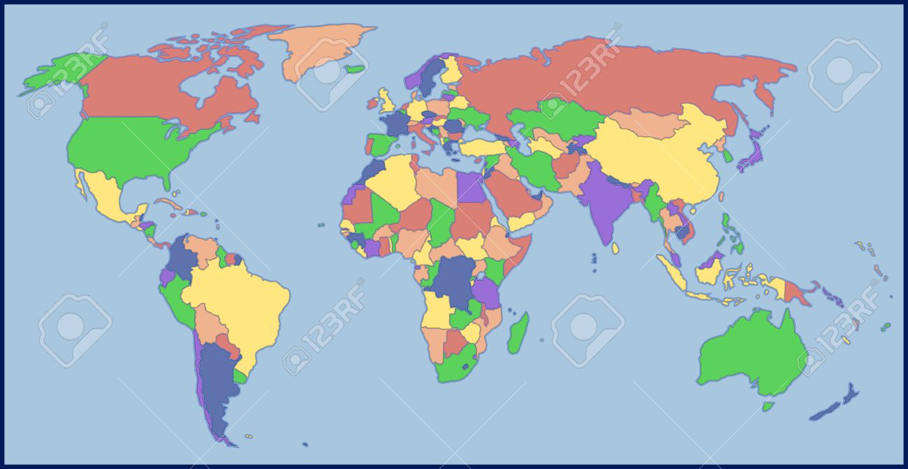 Detail World Map Copyright Free Nomer 21