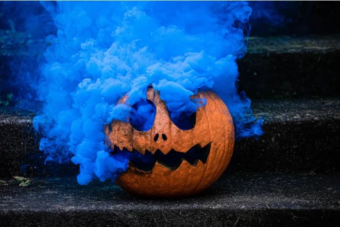 Detail Smoke Bomb Pumpkin Photography Nomer 10