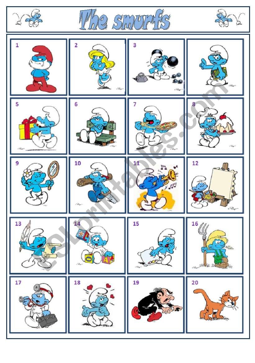 Detail Smurf Names With Pictures Nomer 3