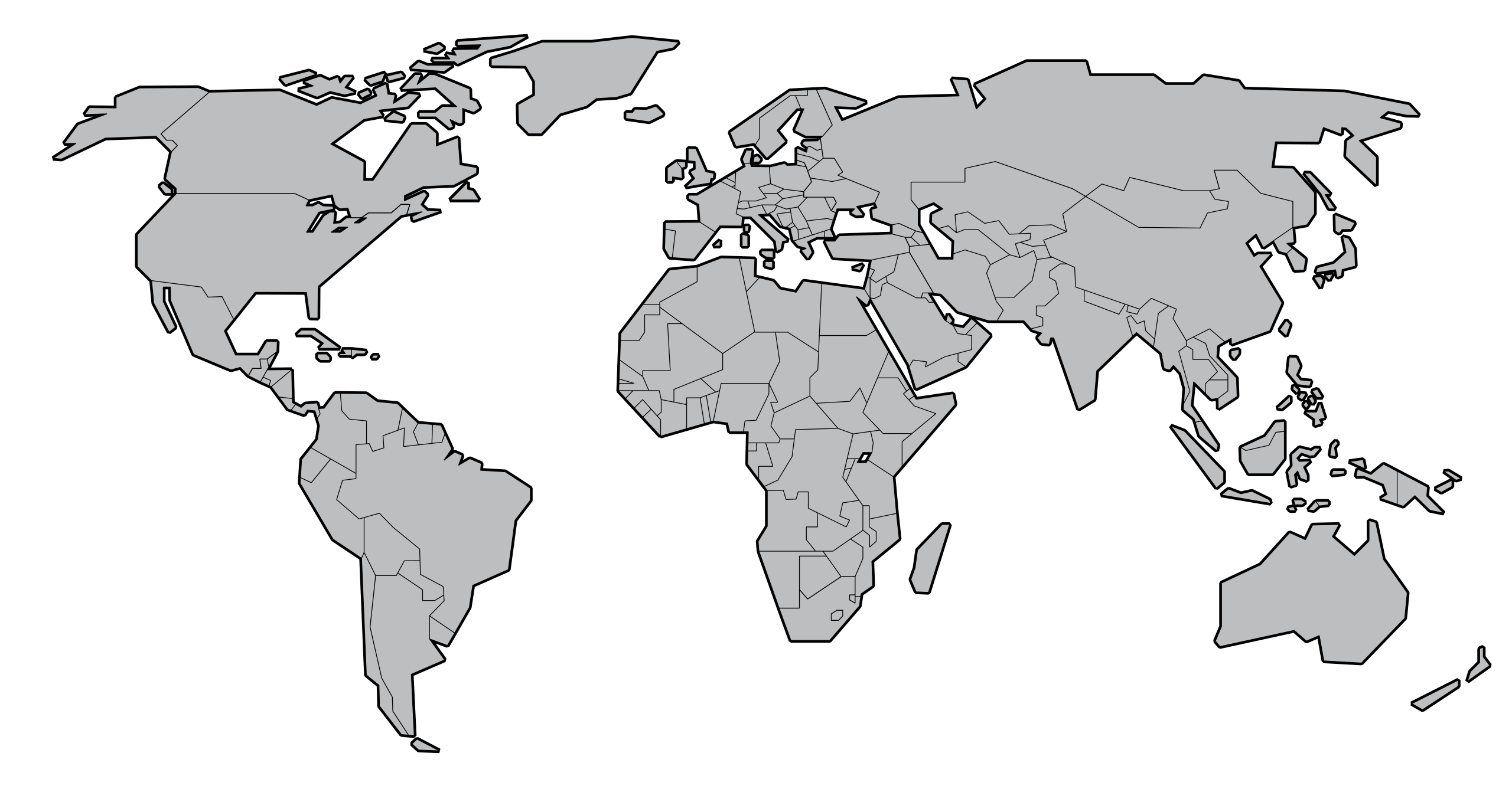 World Map Simple - KibrisPDR