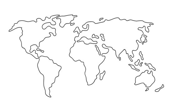 Detail World Map Simple Nomer 2