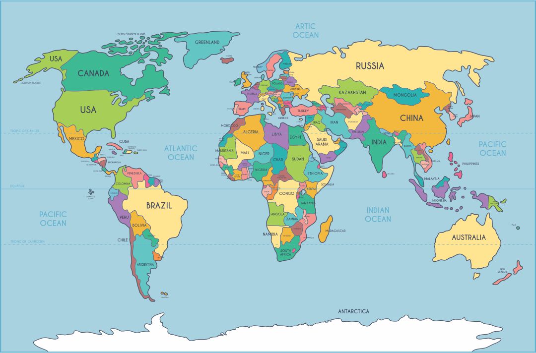 Detail World Map Simple Nomer 20