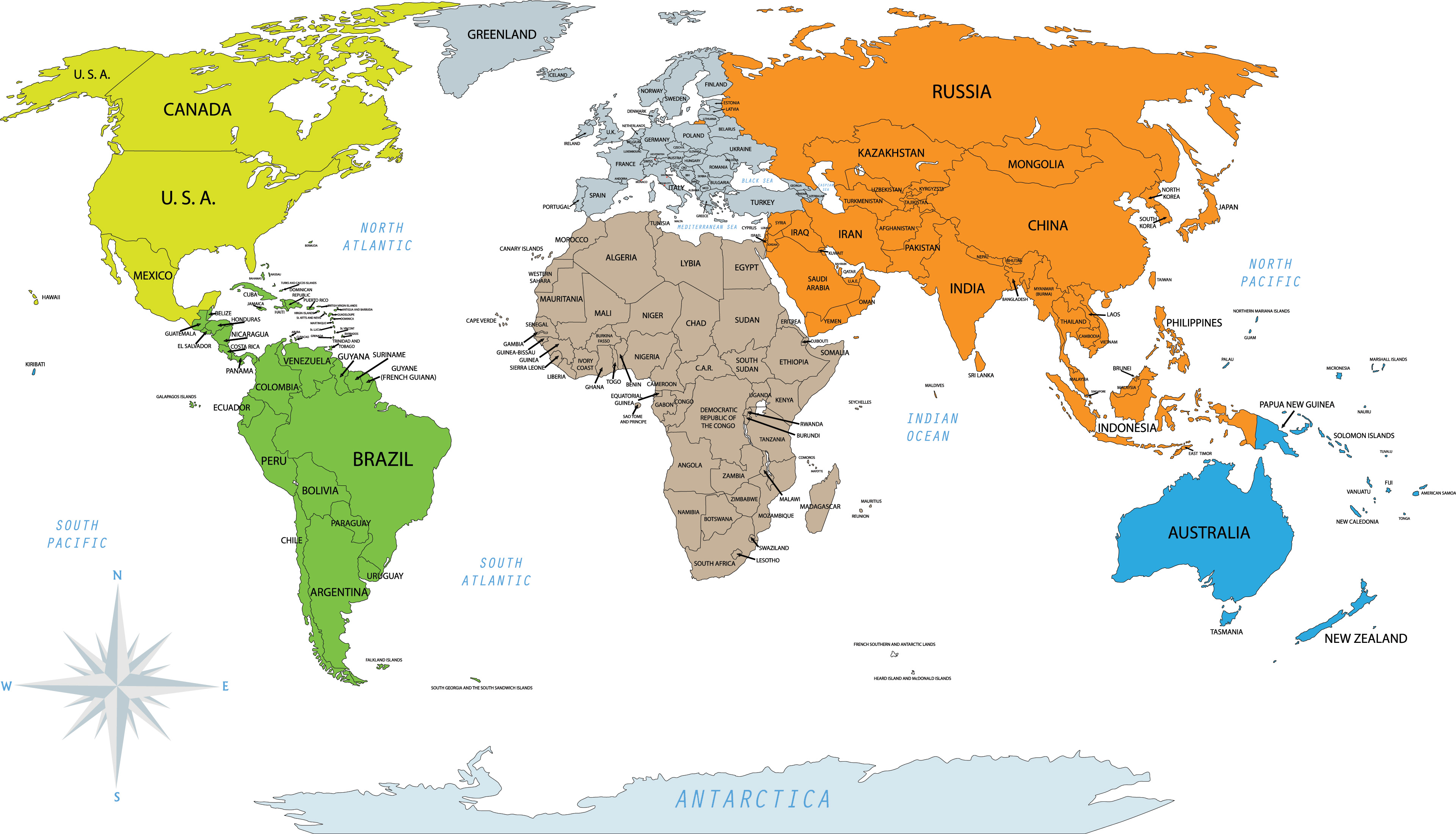 Detail World Map Simple Nomer 25