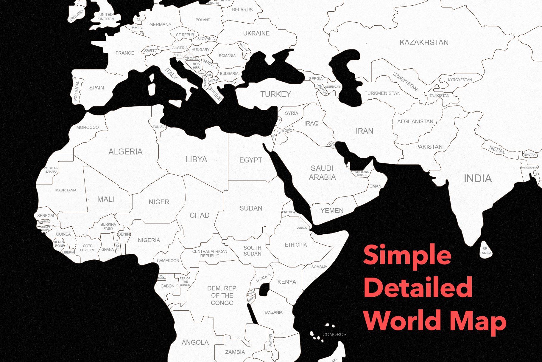 Detail World Map Simple Nomer 39