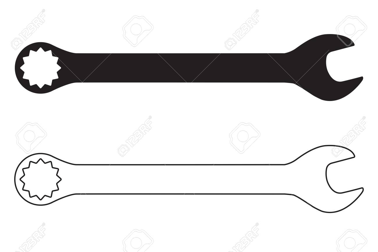 Detail Wrench Clipart Black And White Nomer 20