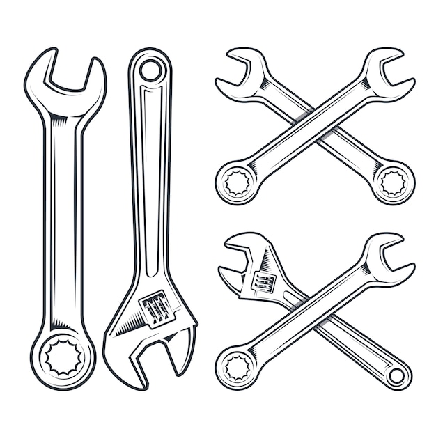 Detail Wrench Vector Nomer 28