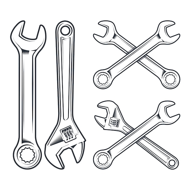 Detail Wrench Vector Nomer 28