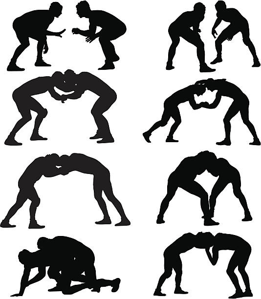 Detail Wrestling Silhouette Clip Art Nomer 17