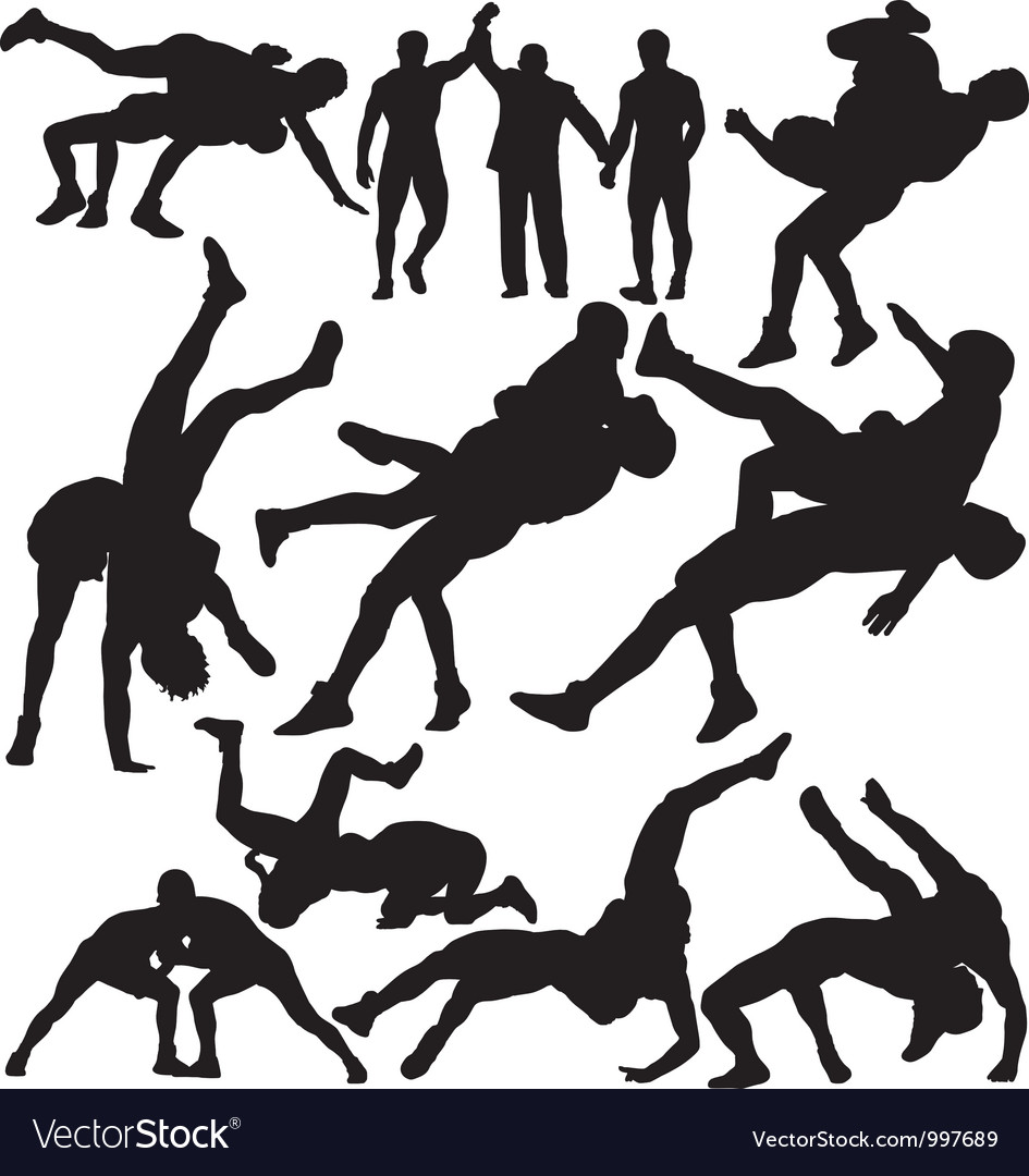 Detail Wrestling Silhouette Clip Art Nomer 35