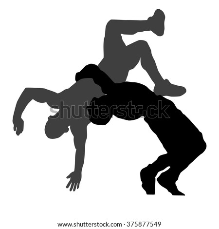 Detail Wrestling Silhouette Clip Art Nomer 43