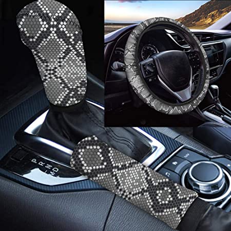 Detail Snake Print Steering Wheel Cover Nomer 2