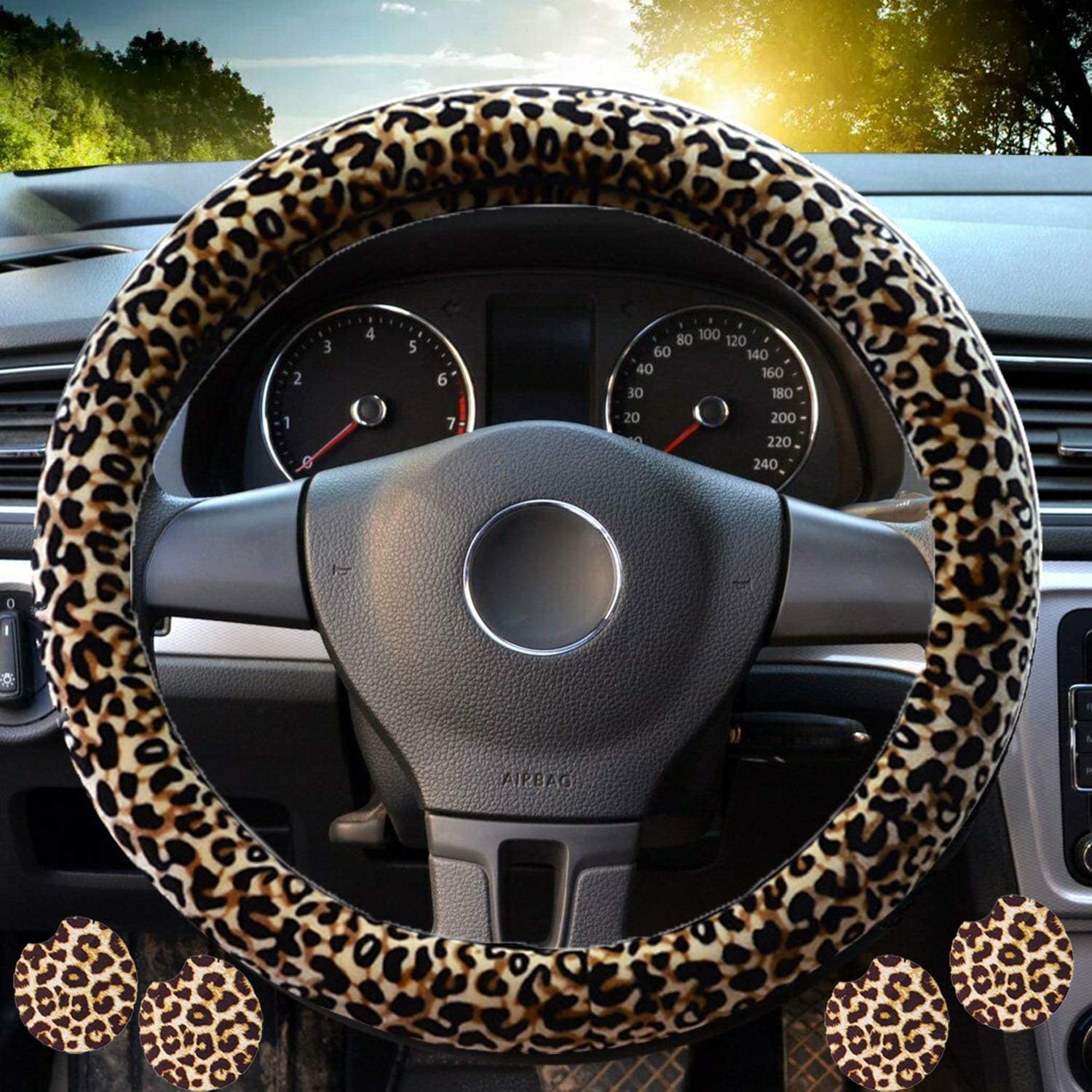 Detail Snake Print Steering Wheel Cover Nomer 4