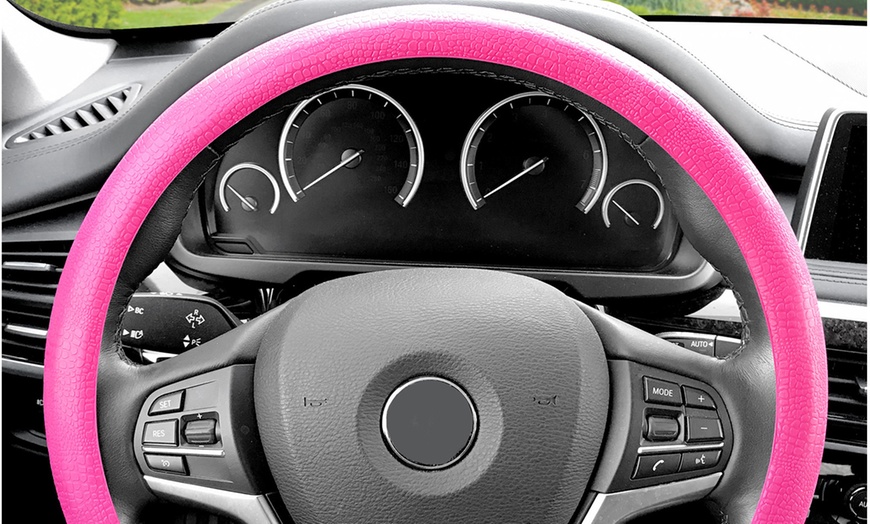 Detail Snake Print Steering Wheel Cover Nomer 50