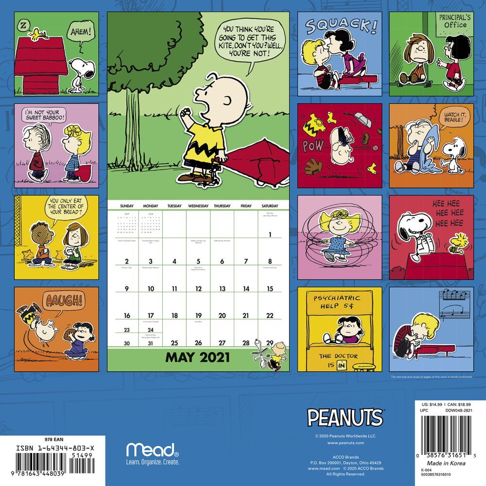 Detail Snoopy 2021 Wall Calendar Nomer 4