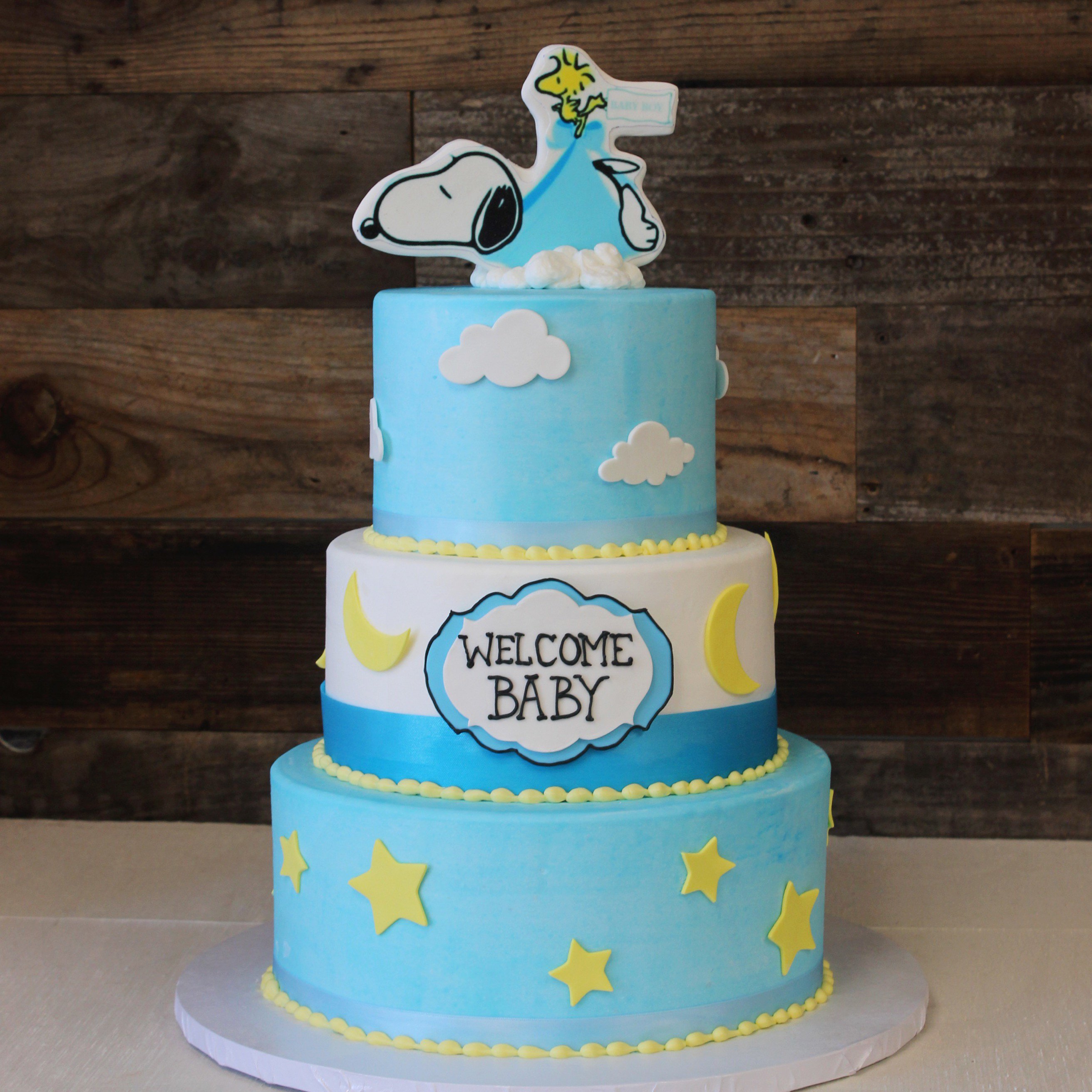 Detail Snoopy Baby Shower Cakes Nomer 37