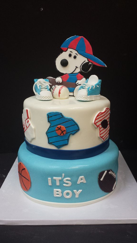 Detail Snoopy Baby Shower Cakes Nomer 6