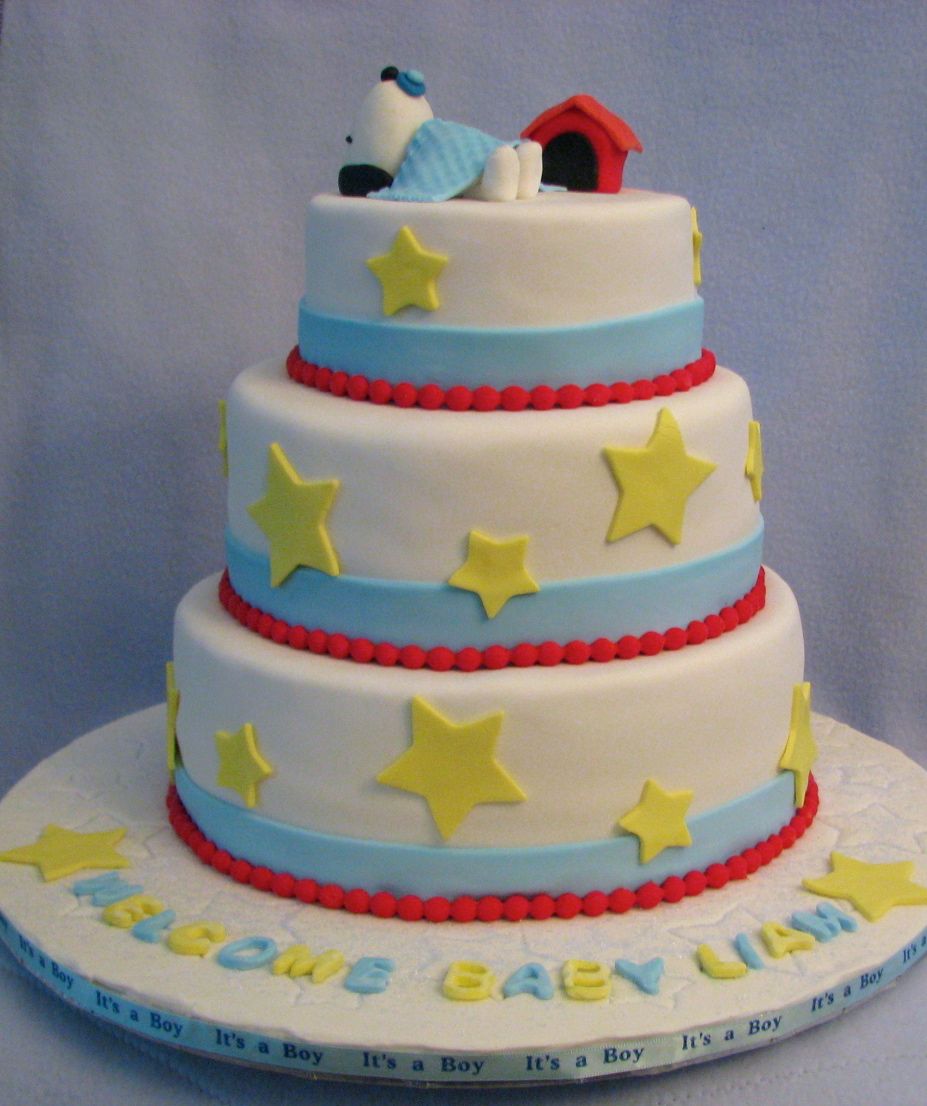 Detail Snoopy Baby Shower Cakes Nomer 7