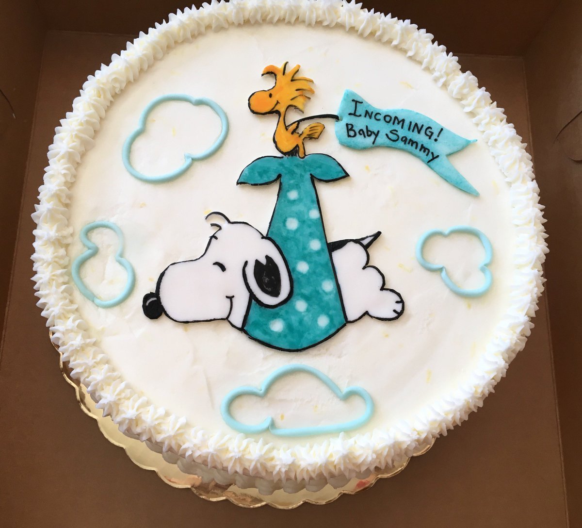Detail Snoopy Baby Shower Cakes Nomer 8